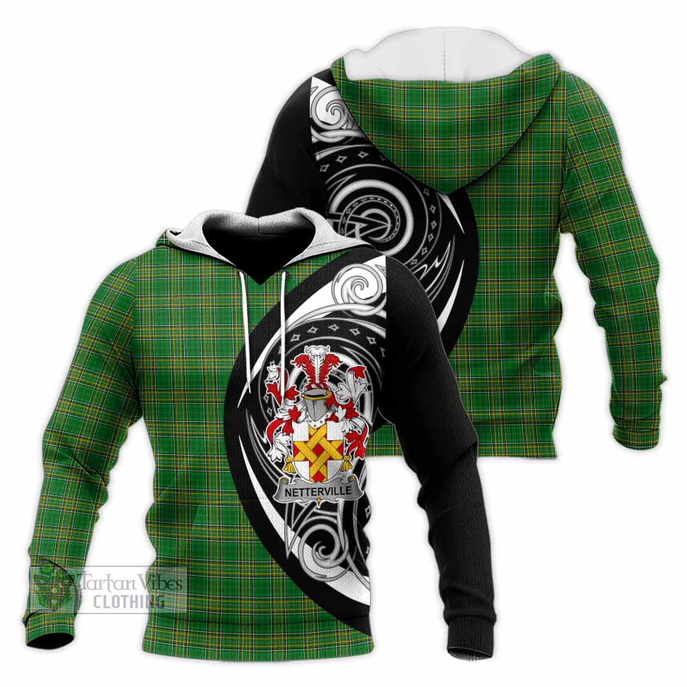 Netterville Irish Clan Knitted Hoodie Celtic Circle Style - Tartan Vibes Clothing