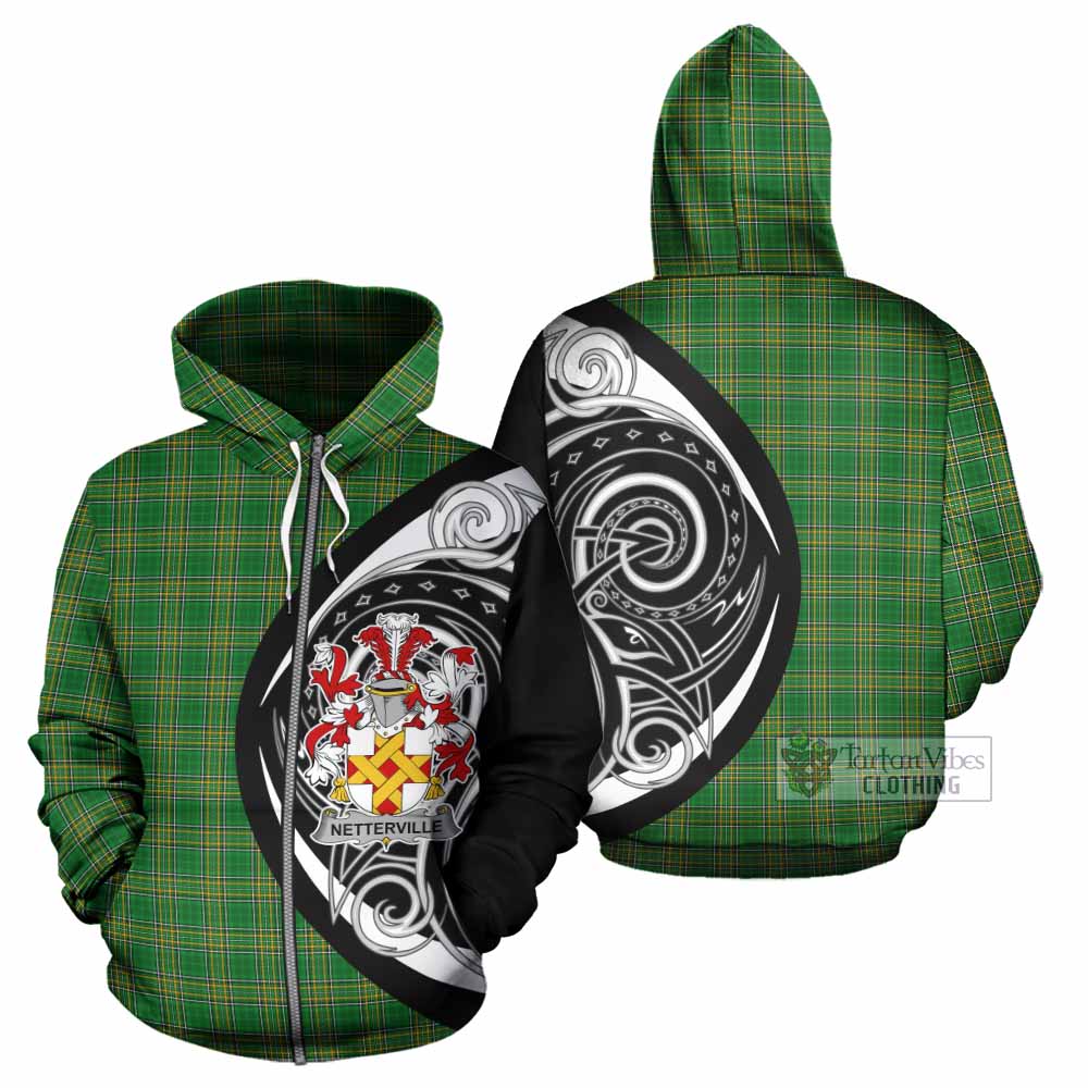 Netterville Irish Clan Hoodie Celtic Circle Style Zip Hoodie - Tartan Vibes Clothing