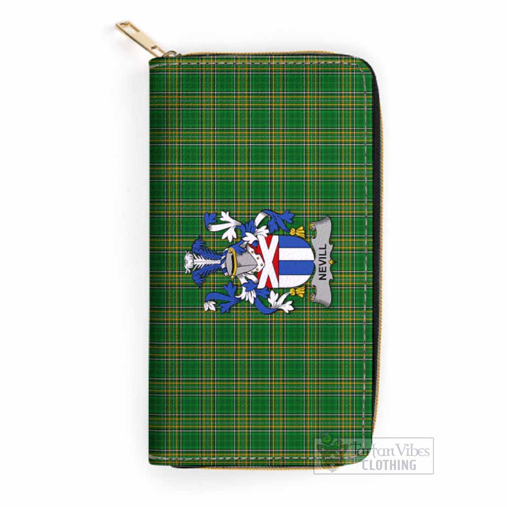 Nevill Irish Clan Tartan Women's Leather Wallet with Coat of Arms One Size 19.7*10.5*3.5 cm - Tartan Vibes Clothing