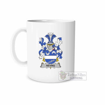 Tartan Vibes Clothing Nevins Irish Clan Coat of Arms Ceramic Mug