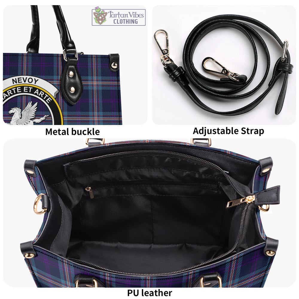 Nevoy Tartan Luxury Leather Handbags with Family Crest - Tartan Vibes Clothing