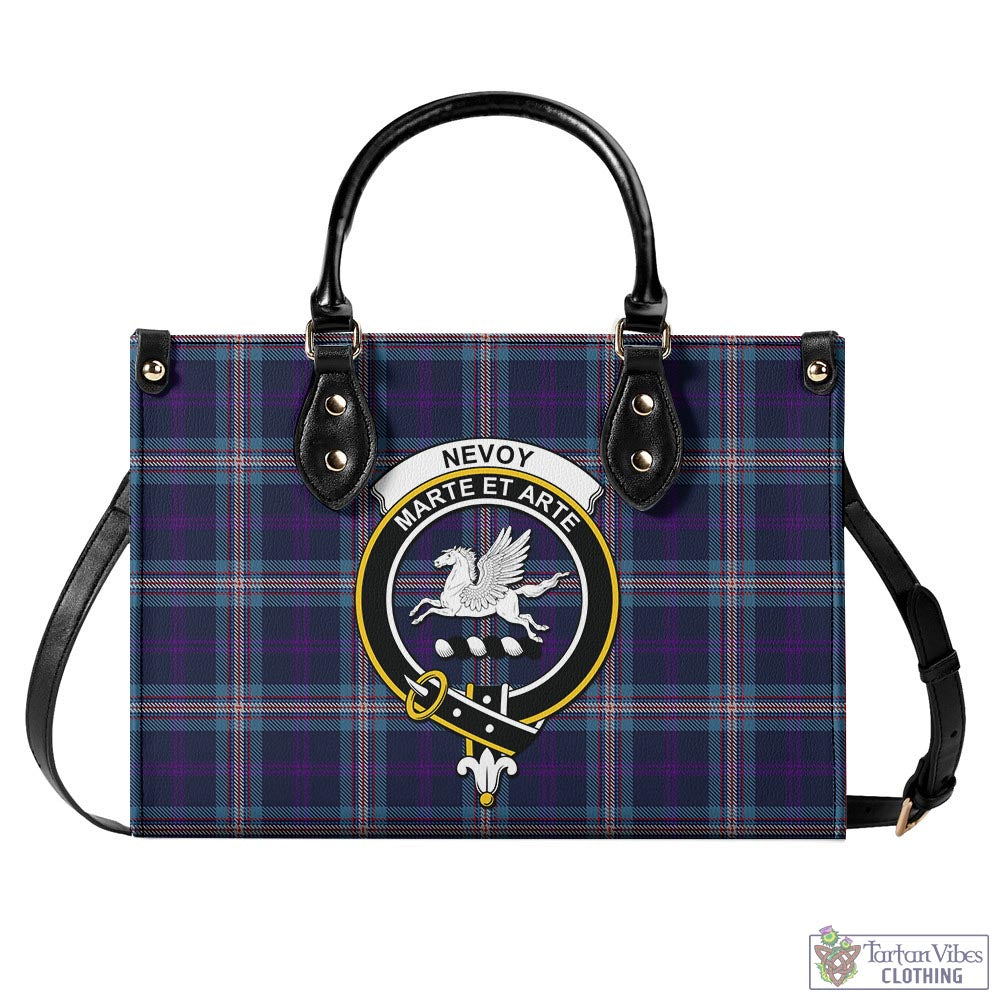 Nevoy Tartan Luxury Leather Handbags with Family Crest - Tartan Vibes Clothing
