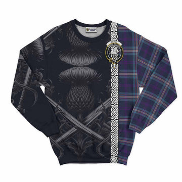 Nevoy Tartan Sweatshirt with Family Crest Cross Sword Thistle Celtic Vibes Unisex - Tartan Vibes Clothing