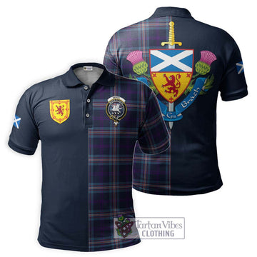 Nevoy Tartan Polo Shirt Alba with Scottish Lion Royal Arm Half Style Kid - Tartan Vibes Clothing