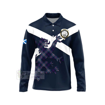 Nevoy Tartan Lion Rampant Long Sleeve Polo Shirt Proudly Display Your Heritage with Alba Gu Brath and Clan Name Unisex - Tartan Vibes Clothing
