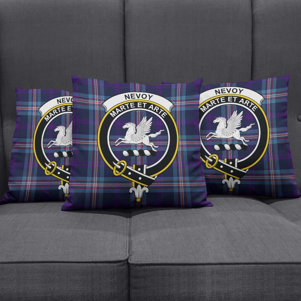 Nevoy Tartan Pillow Cover with Family Crest Rectangle Pillow Cover 51*91cm - Tartan Vibes Clothing