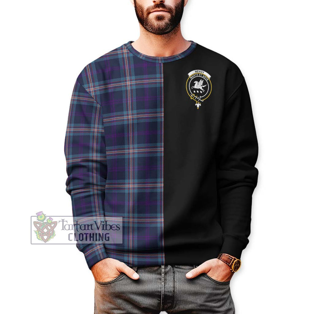 Nevoy Tartan Sweatshirt with Family Crest and Half Of Me Style Unisex - Tartan Vibes Clothing