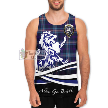 Nevoy Tartan Men's Tank Top with Alba Gu Brath Regal Lion Emblem Men - Tartan Vibes Clothing