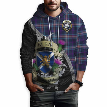 Nevoy Tartan Family Crest Hoodie Lion Rampant Royal Thistle Shield Celtic Inspired Pullover Hoodie - Tartan Vibes Clothing