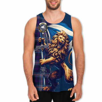 Nevoy Tartan Family Crest Men's Tank Top with Scottish Majestic Lion Men - Tartan Vibes Clothing