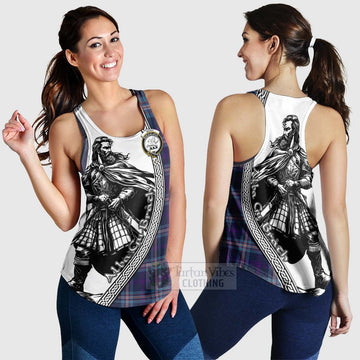 Nevoy Tartan Clan Crest Women's Racerback Tanks with Highlander Warrior Celtic Style 4XL - Tartan Vibes Clothing