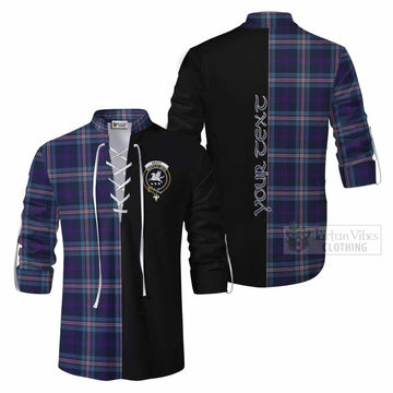Nevoy Tartan Ghillie Kilt Shirt with Family Crest and Half Of Me Style Men - Tartan Vibes Clothing