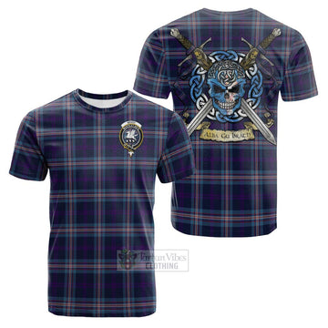 Nevoy Tartan Cotton T-shirt with Family Crest Celtic Skull Style Kid's Shirt - Tartan Vibes Clothing