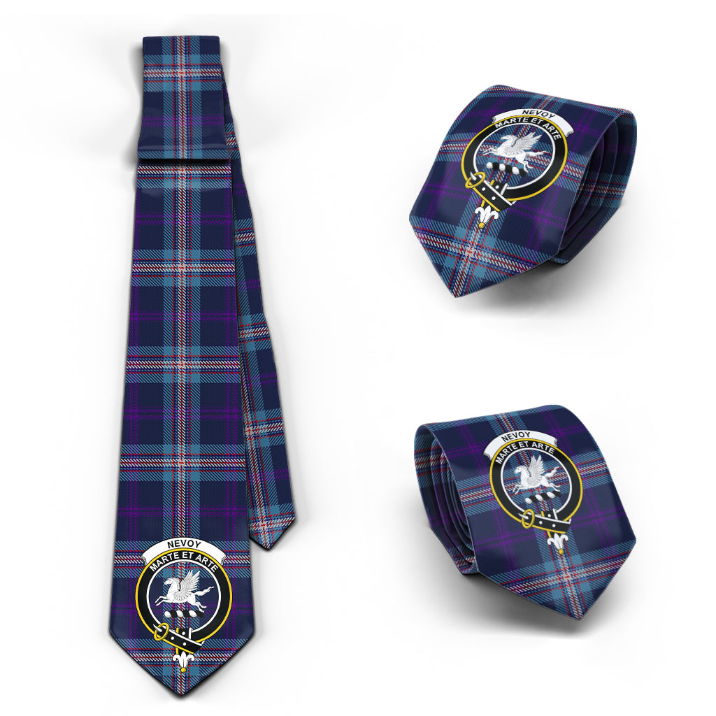 Nevoy Tartan Classic Necktie with Family Crest Necktie One Size - Tartan Vibes Clothing