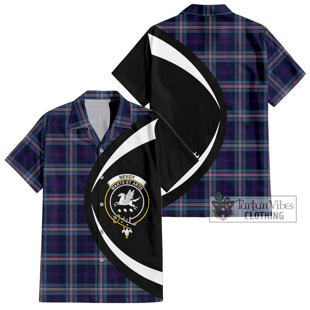 Nevoy Tartan Hawaiian Shirt with Family Crest Circle Style Kid - Tartan Vibes Clothing