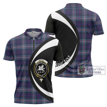 Nevoy Tartan Zipper Polo Shirt with Family Crest Circle Style Unisex - Tartan Vibes Clothing