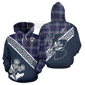 Nevoy Tartan Hoodie Featuring Thistle and Scotland Map Zip Hoodie - Tartan Vibes Clothing
