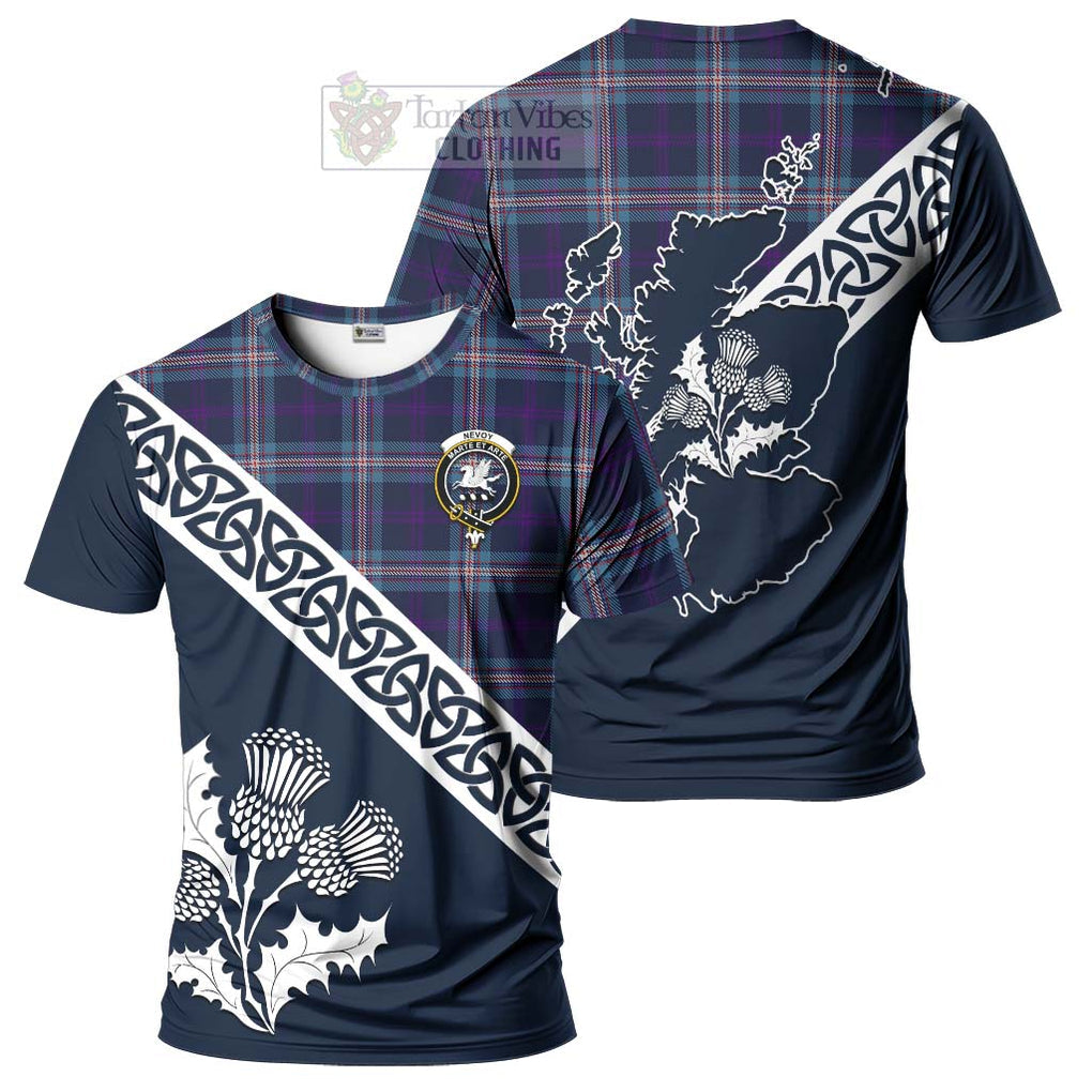 Nevoy Tartan T-Shirt Featuring Thistle and Scotland Map Kid's Shirt - Tartanvibesclothing Store