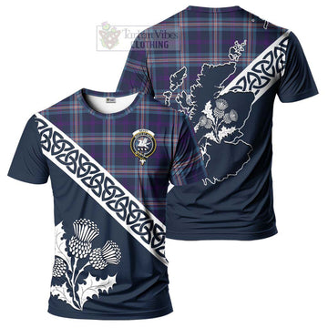 Nevoy Tartan T-Shirt Featuring Thistle and Scotland Map Kid's Shirt - Tartanvibesclothing Store