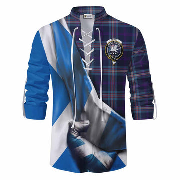 Nevoy Tartan Ghillie Kilt Shirt with Family Crest Scotland Patriotic Style Men - Tartan Vibes Clothing