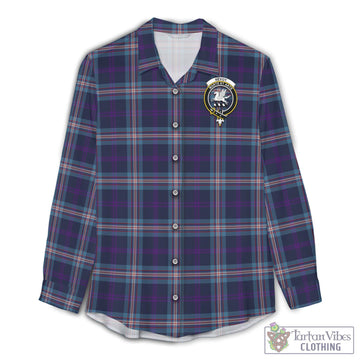 Nevoy Tartan Women's Casual Shirt with Family Crest Female - Tartan Vibes Clothing