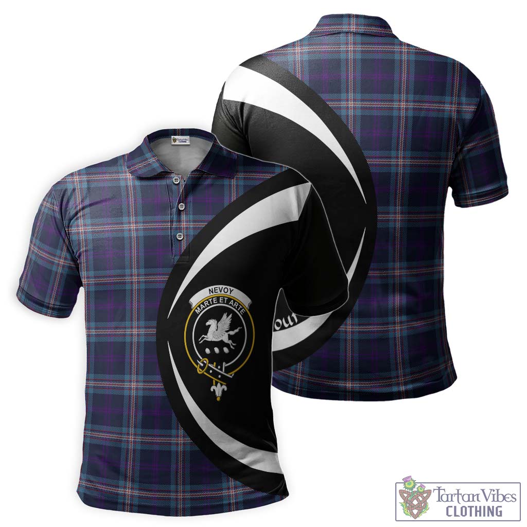 Nevoy Tartan Men's Polo Shirt with Family Crest Circle Style Kid - Tartan Vibes Clothing