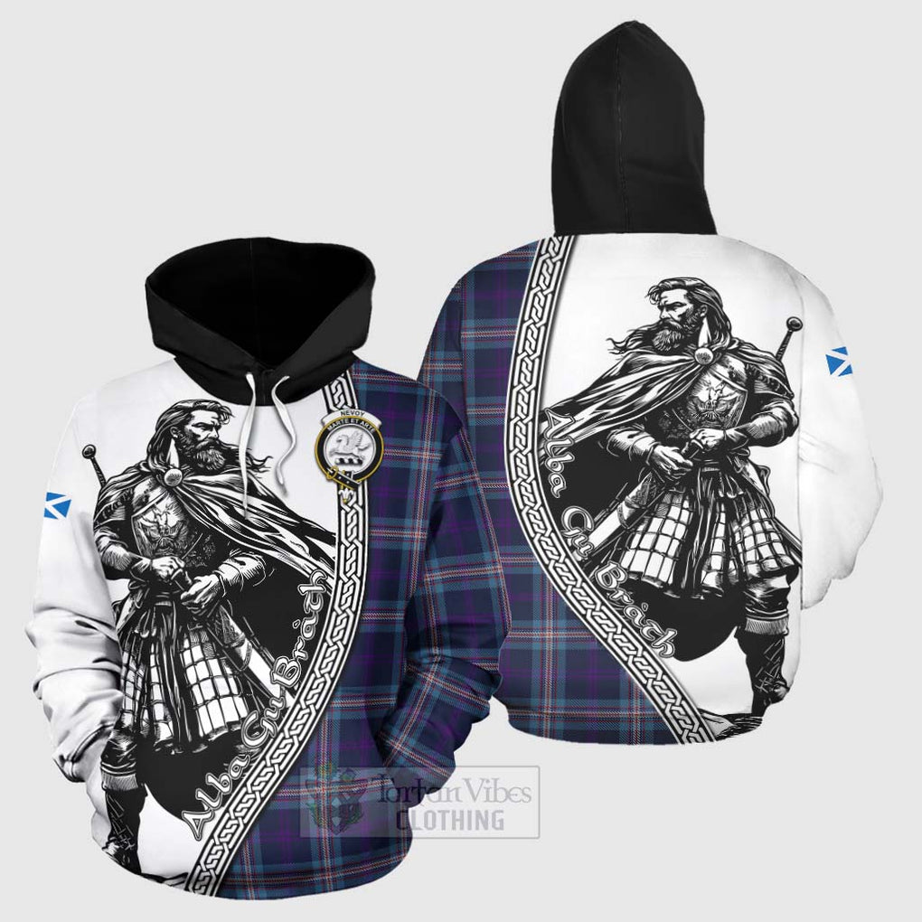 Nevoy Tartan Clan Crest Hoodie with Highlander Warrior Celtic Style Zip Hoodie - Tartan Vibes Clothing