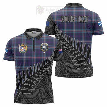 Nevoy Crest Tartan Zipper Polo Shirt with New Zealand Silver Fern Half Style Unisex - Tartan Vibes Clothing