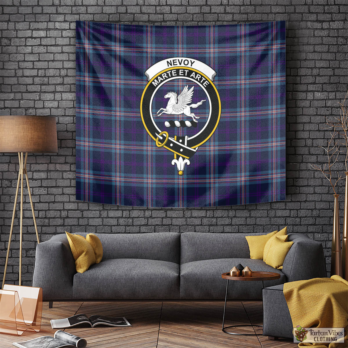 Nevoy Tartan Tapestry Wall Hanging and Home Decor for Room with Family Crest Tapestry - Tartan Vibes Clothing