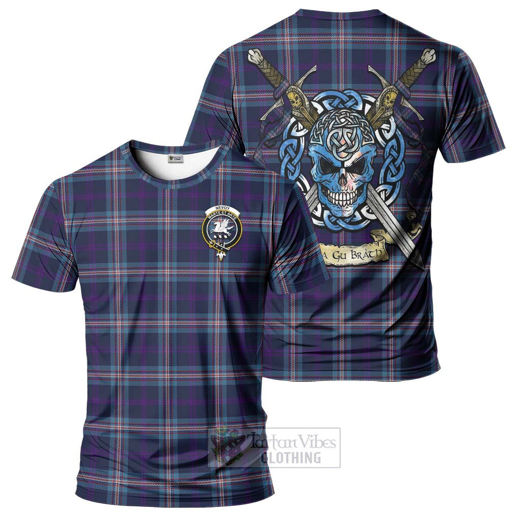 Nevoy Tartan T-Shirt with Family Crest Celtic Skull Style Kid's Shirt - Tartan Vibes Clothing