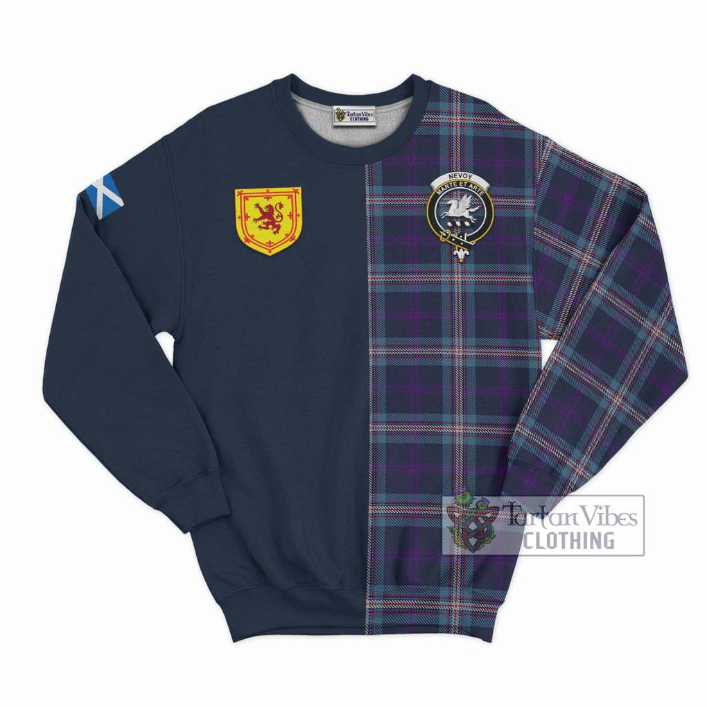 Nevoy Tartan Sweatshirt Alba with Scottish Lion Royal Arm Half Style Unisex - Tartan Vibes Clothing