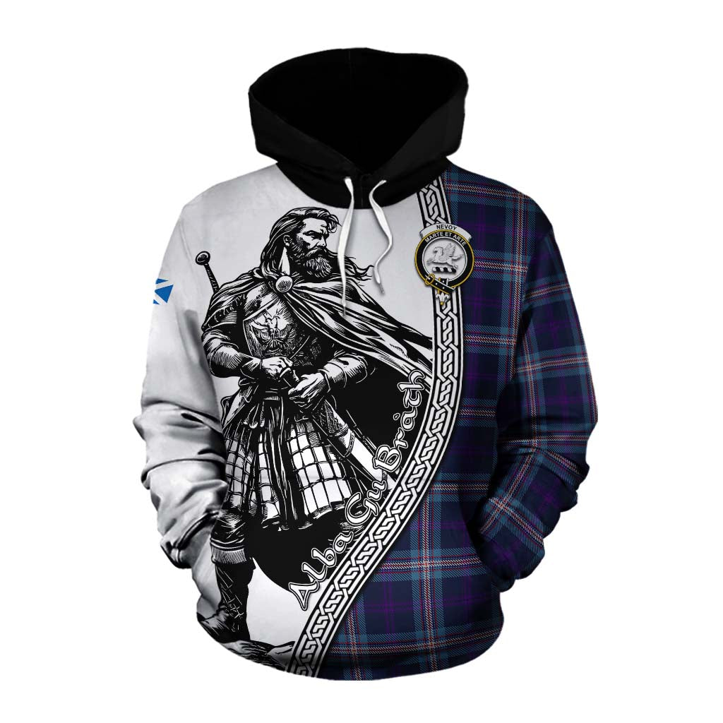 Nevoy Tartan Clan Crest Cotton Hoodie with Highlander Warrior Celtic Style Pullover Hoodie XS - Tartan Vibes Clothing