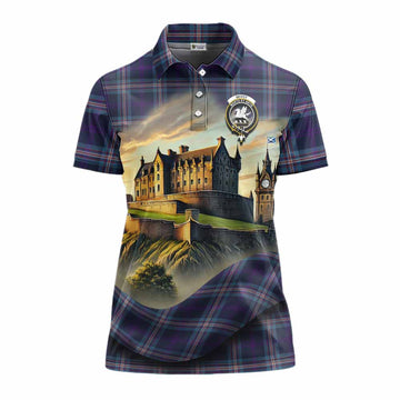 Nevoy Tartan Family Crest Women's Polo Shirt with Scottish Ancient Castle Style Women - Tartan Vibes Clothing