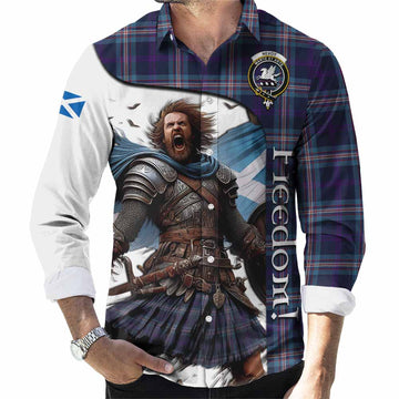 Nevoy Crest Tartan Long Sleeve Button Shirt Inspired by the Freedom of Scottish Warrior Men's Shirt S - Tartan Vibes Clothing