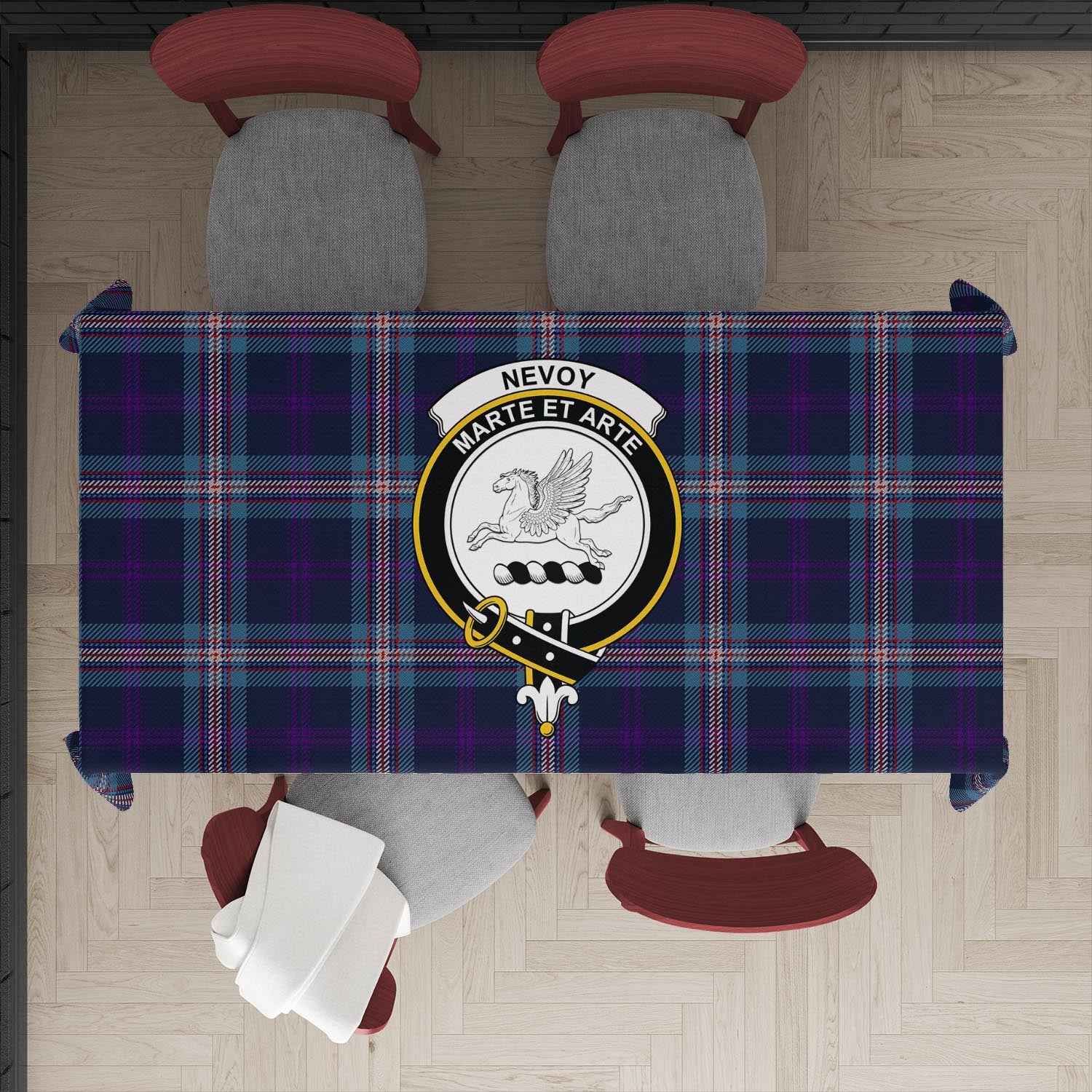Nevoy Tartan Tablecloth with Family Crest XL 57.1"x70.9"(145x180cm) - Tartan Vibes Clothing