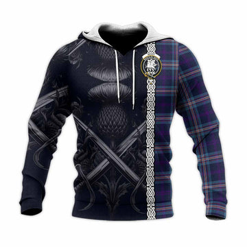 Nevoy Tartan Knitted Hoodie with Family Crest Cross Sword Thistle Celtic Vibes Unisex Knitted Pullover Hoodie - Tartan Vibes Clothing