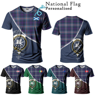 Nevoy Tartan T-Shirt with Personalised National Flag and Family Crest Half Style Kid's Shirt - Tartan Vibes Clothing