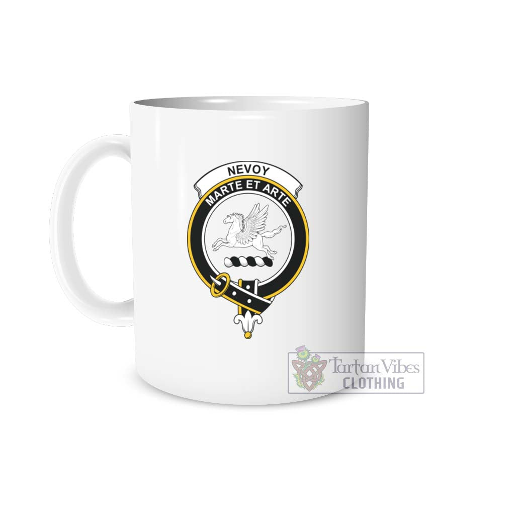 Nevoy Family Crest Ceramic Mug White - 2D-tartanvibesclothing