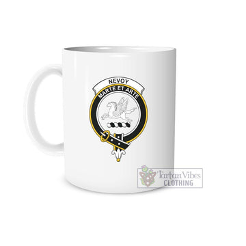 Nevoy Family Crest Ceramic Mug White - 2D-tartanvibesclothing