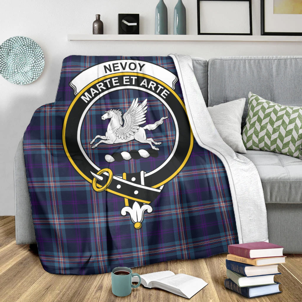 Nevoy Tartan Blanket with Family Crest X-Large 59 x 79 inches 150 x 200 cm - Tartan Vibes Clothing