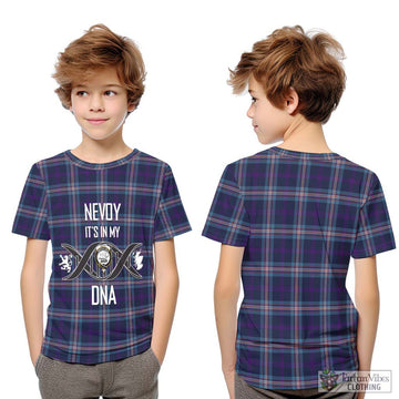 Nevoy Tartan Kid T-Shirt with Family Crest DNA In Me Style Youth XL Size14 - Tartan Vibes Clothing