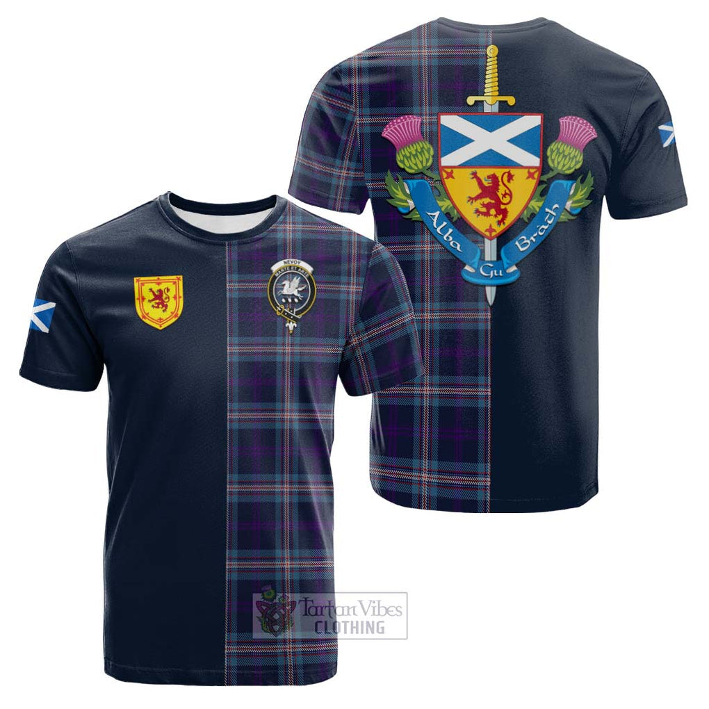 Nevoy Tartan Cotton T-shirt Alba with Scottish Lion Royal Arm Half Style Kid's Shirt - Tartan Vibes Clothing
