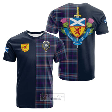 Nevoy Tartan Cotton T-shirt Alba with Scottish Lion Royal Arm Half Style Kid's Shirt - Tartan Vibes Clothing