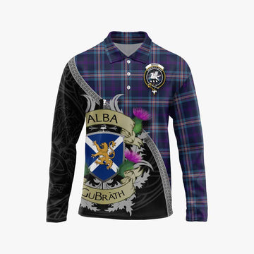 Nevoy Tartan Family Crest Long Sleeve Polo Shirt Lion Rampant Royal Thistle Shield Celtic Inspired Unisex - Tartan Vibes Clothing