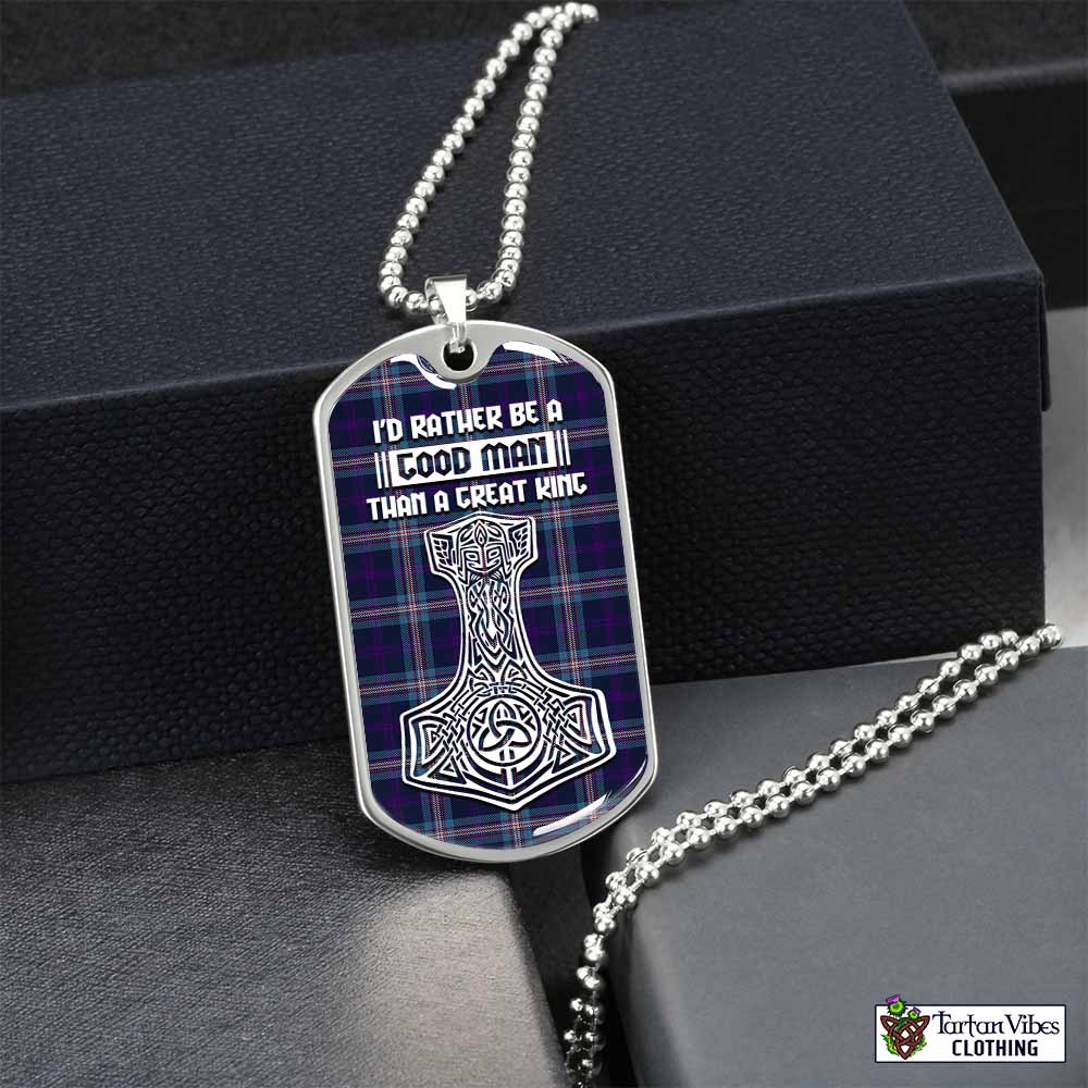 Nevoy Tartan Dog Tag Necklace Viking Mjolnir Style Silver No - Tartan Vibes Clothing