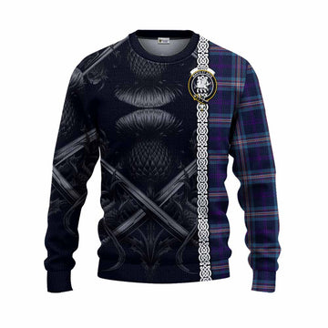 Nevoy Tartan Knitted Sweater with Family Crest Cross Sword Thistle Celtic Vibes Unisex - Tartan Vibes Clothing