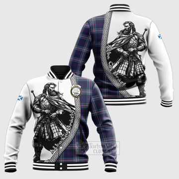 Nevoy Tartan Clan Crest Baseball Jacket with Highlander Warrior Celtic Style Unisex - Tartan Vibes Clothing