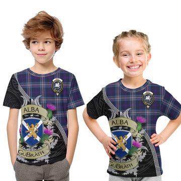 Nevoy Tartan Family Crest Kid T-Shirt Lion Rampant Royal Thistle Shield Celtic Inspired Youth XL Size14 - Tartan Vibes Clothing