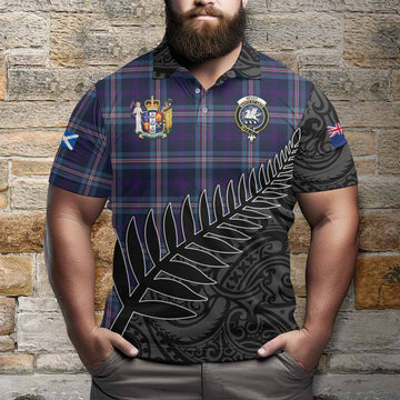 Nevoy Crest Tartan Polo Shirt with New Zealand Silver Fern Half Style Kid - Tartan Vibes Clothing