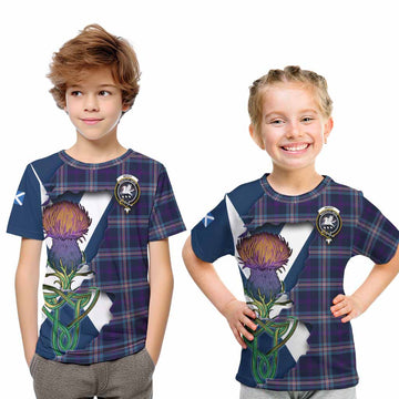 Tartan Vibes Clothing Nevoy Tartan Family Crest Kid T-Shirt Scottish Thistle Celtic Inspired